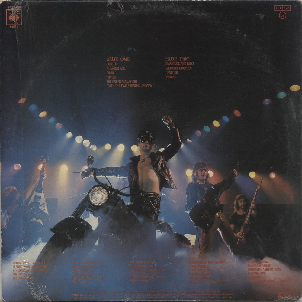 Judas Priest Unleashed In The East + insert - Shrink UK vinyl LP album (LP record)