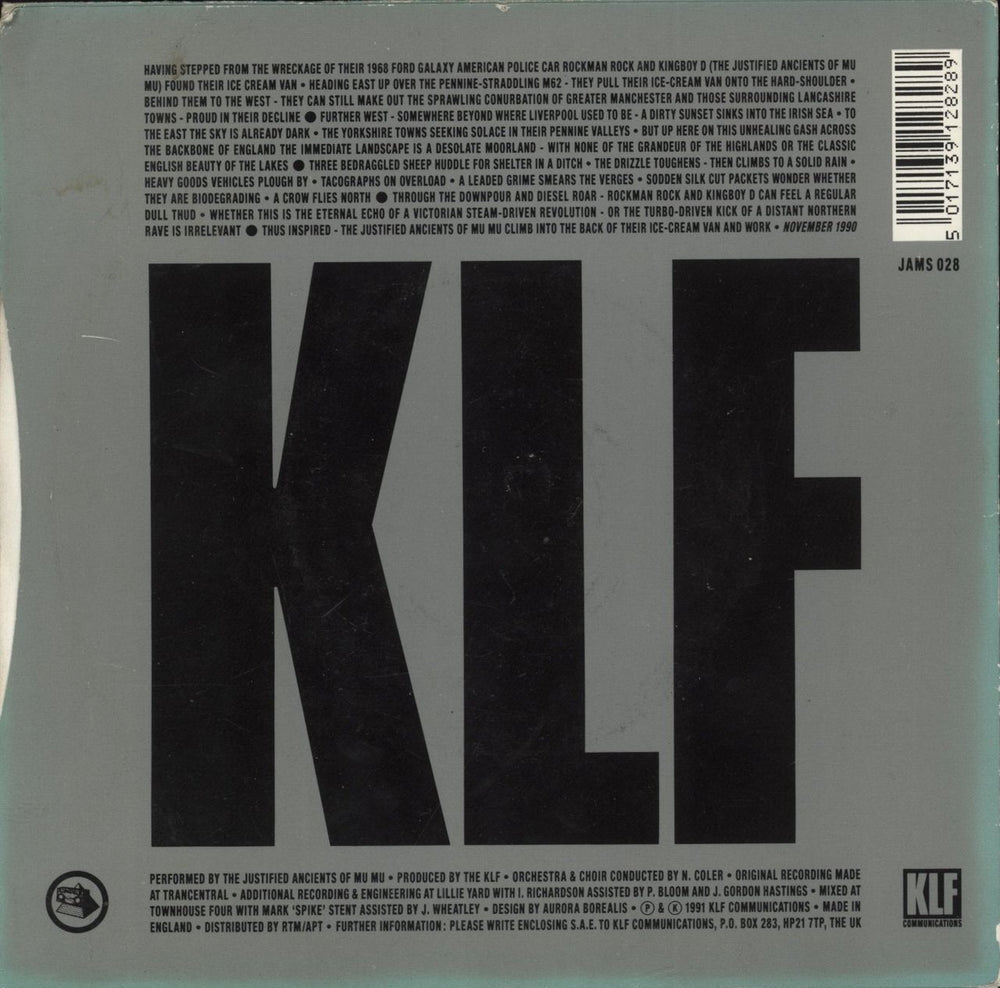 Justified Ancients Of Mu Mu It's Grim Up North UK 7" vinyl single (7 inch record / 45) 5017139128289