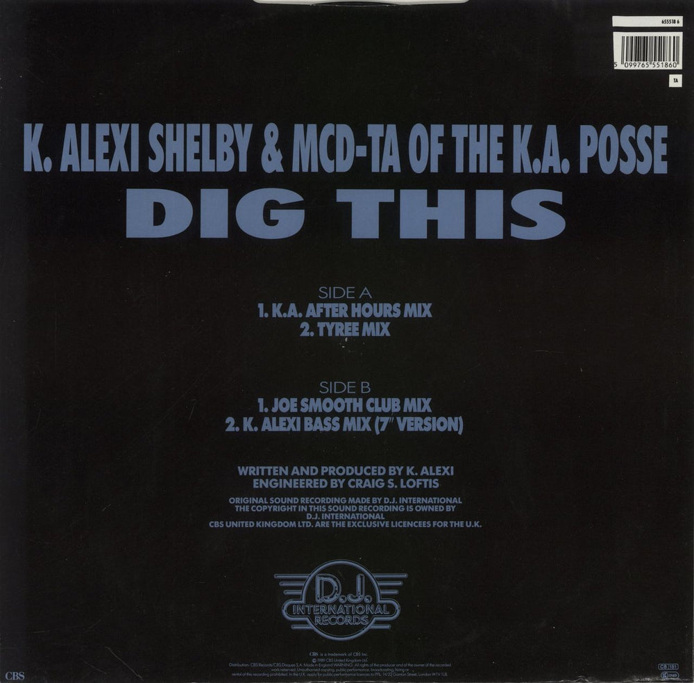 K.A. Posse Dig This UK 12" vinyl single (12 inch record / Maxi-single) 5099765551860