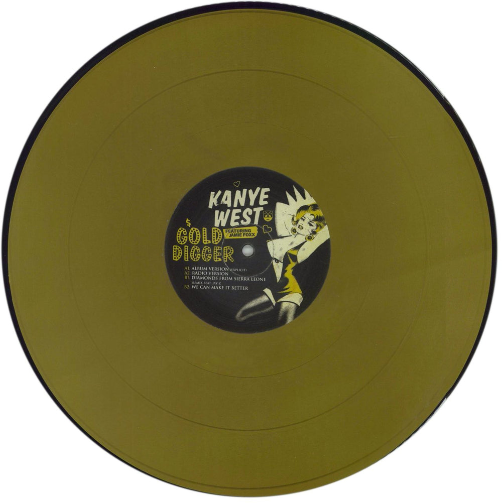 Kanye West Gold Digger - Gold Vinyl UK 12" vinyl single (12 inch record / Maxi-single) 9885696