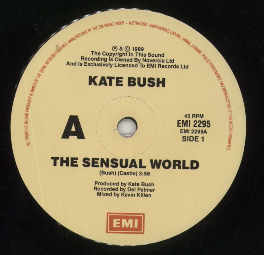Kate Bush The Sensual World Australian 7" vinyl single (7 inch record / 45) BUS07TH28362