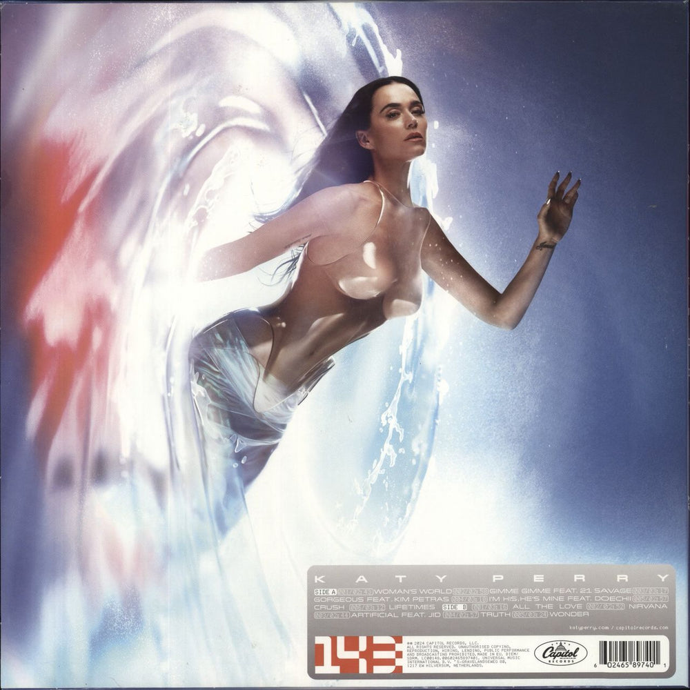 Katy Perry 143 - Silver Vinyl UK vinyl LP album (LP record) 602465897487