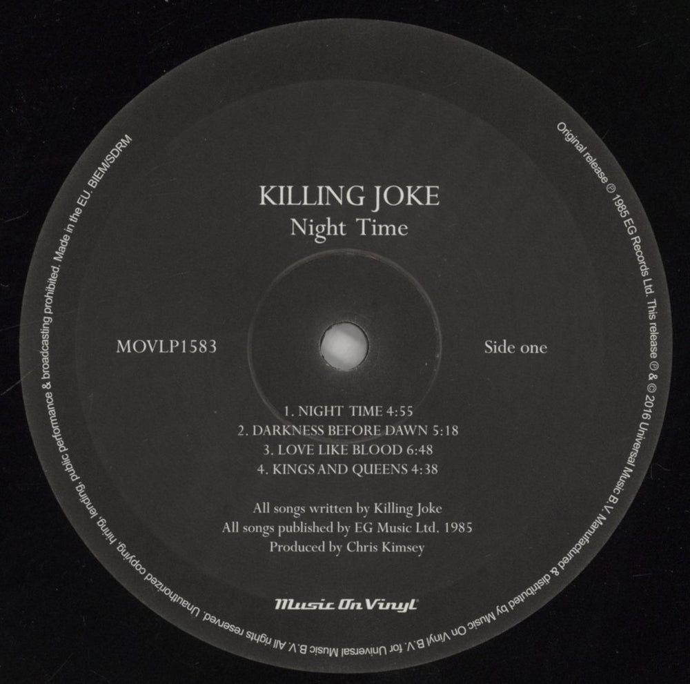 Killing Joke Night Time - 180 Gram Vinyl UK vinyl LP album (LP record) KILLPNI860928