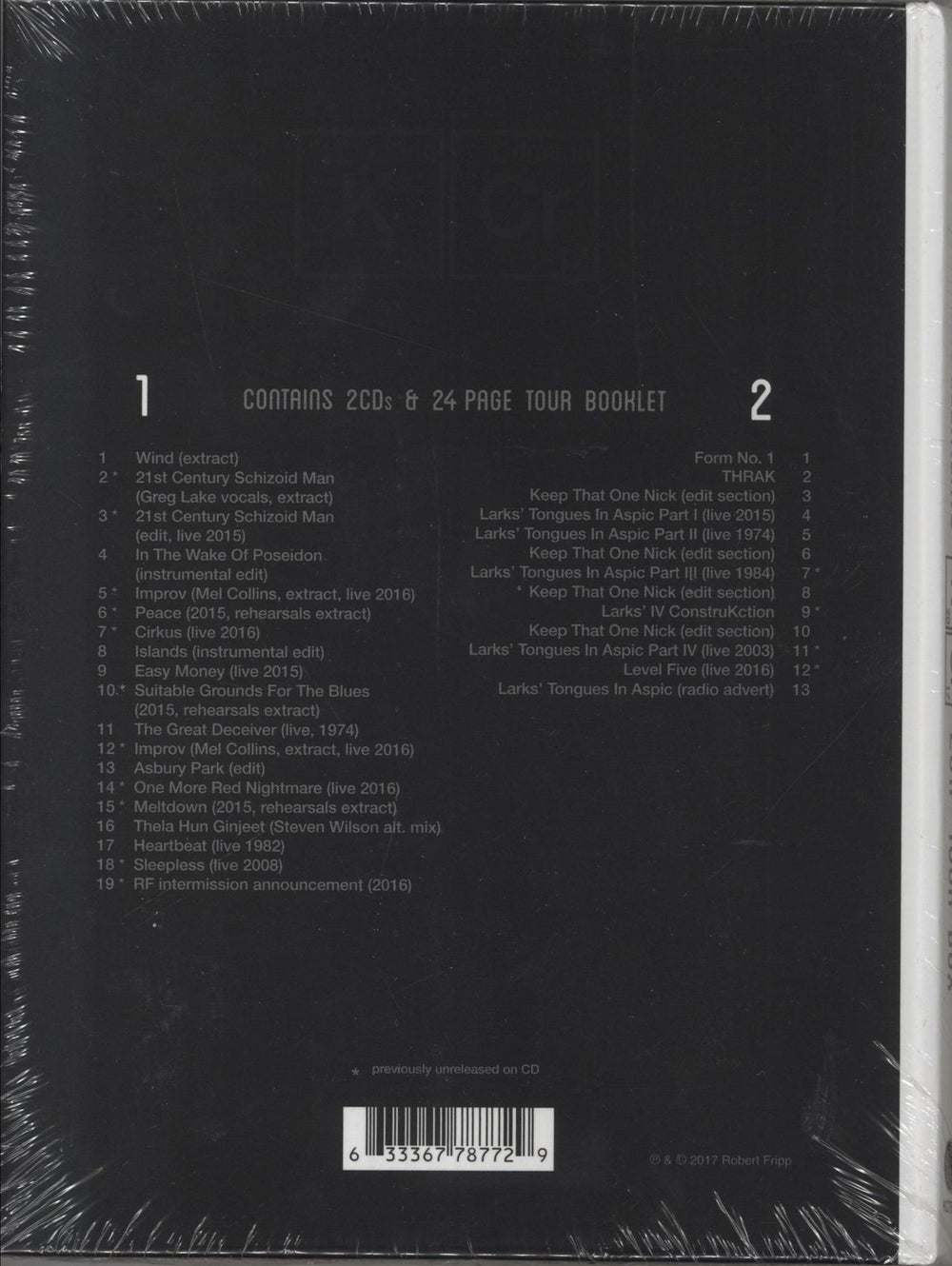 King Crimson The Elements - 2017 Tour Box UK 2 CD album set (Double CD) 633367787729