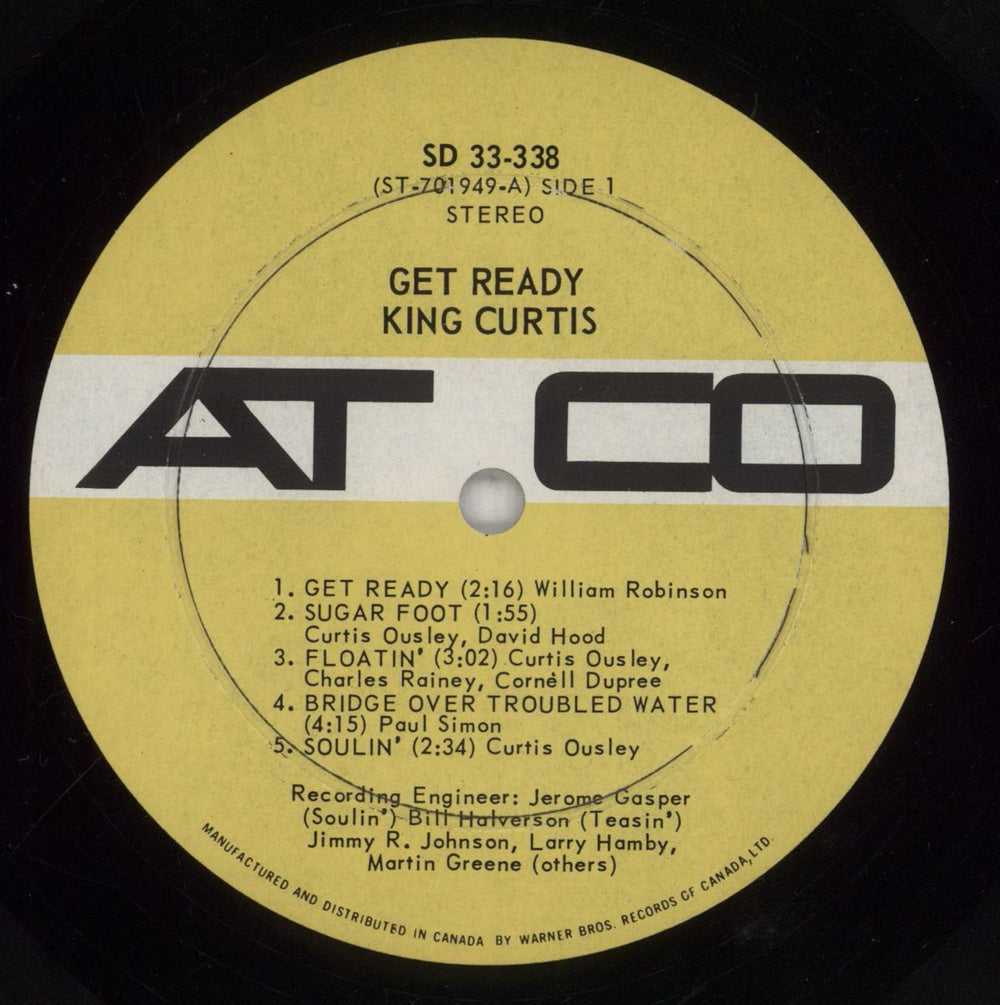 King Curtis Get Ready Canadian vinyl LP album (LP record) K.CLPGE854610