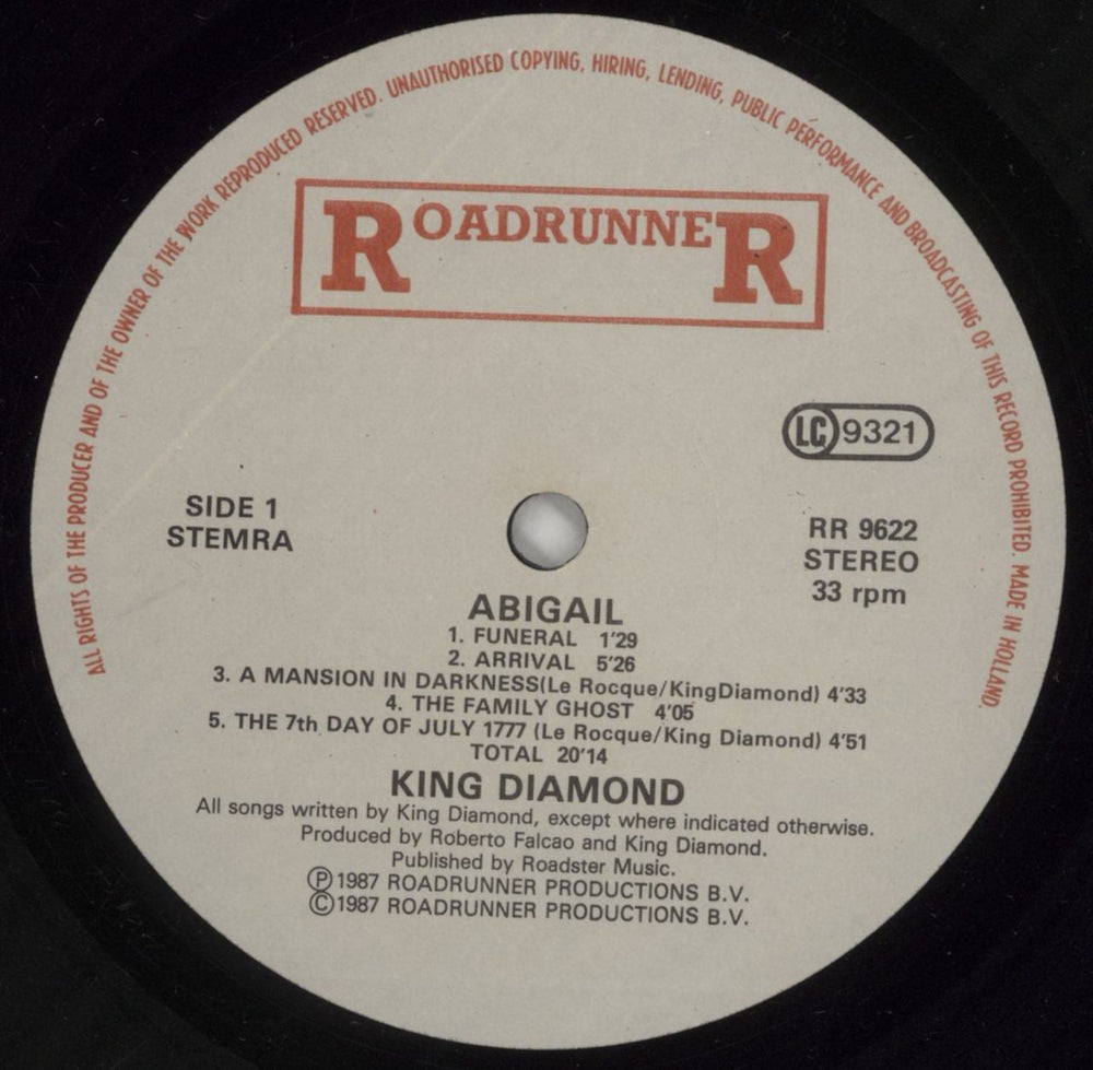 King Diamond Abigail Dutch vinyl LP album (LP record) KDILPAB203944