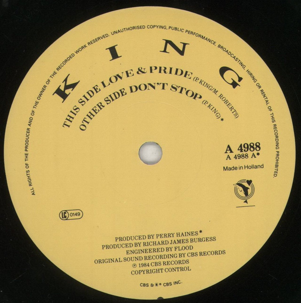 King Love & Pride UK 7" vinyl single (7 inch record / 45) K-G07LO182510