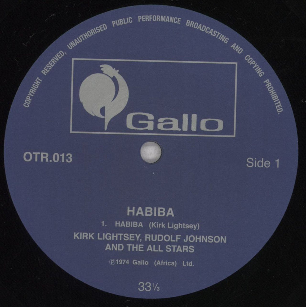 Kirk Lightsey Habiba UK vinyl LP album (LP record) KL4LPHA844511