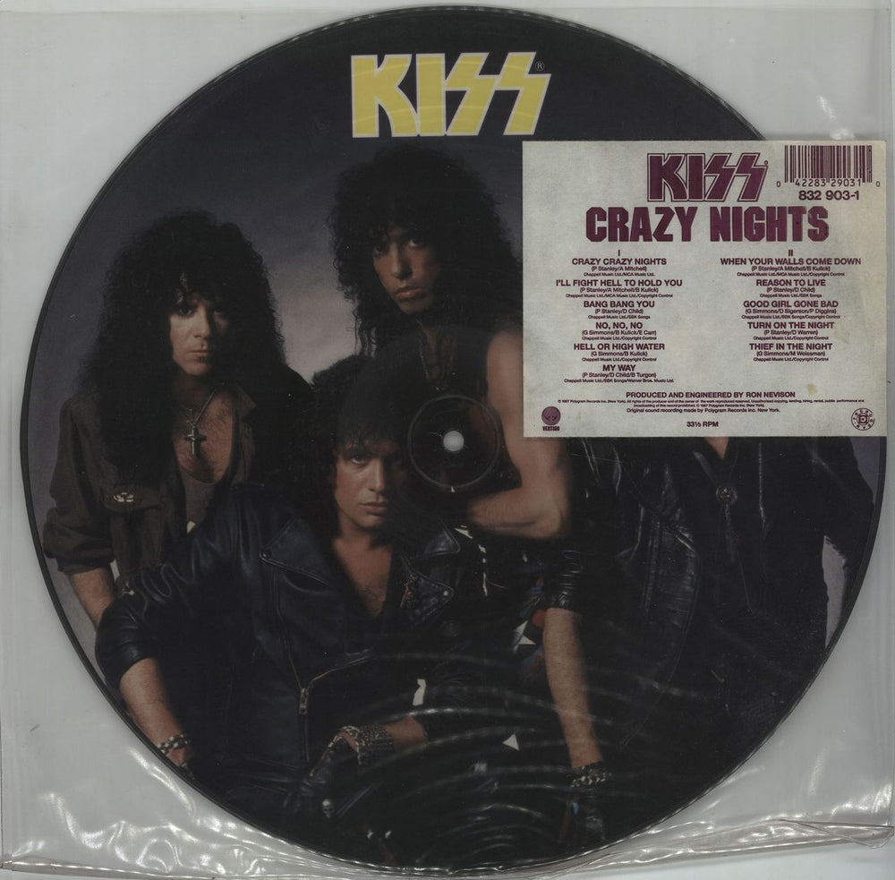 Kiss Crazy Nights UK picture disc LP (vinyl picture disc album) 832903-1