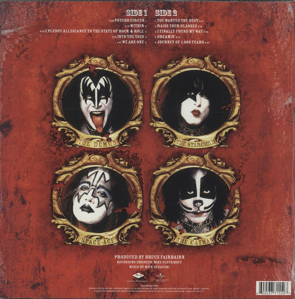 Kiss Psycho Circus - 180gm - 3-D Sleeve - Sealed UK vinyl LP album (LP record) 602537715527