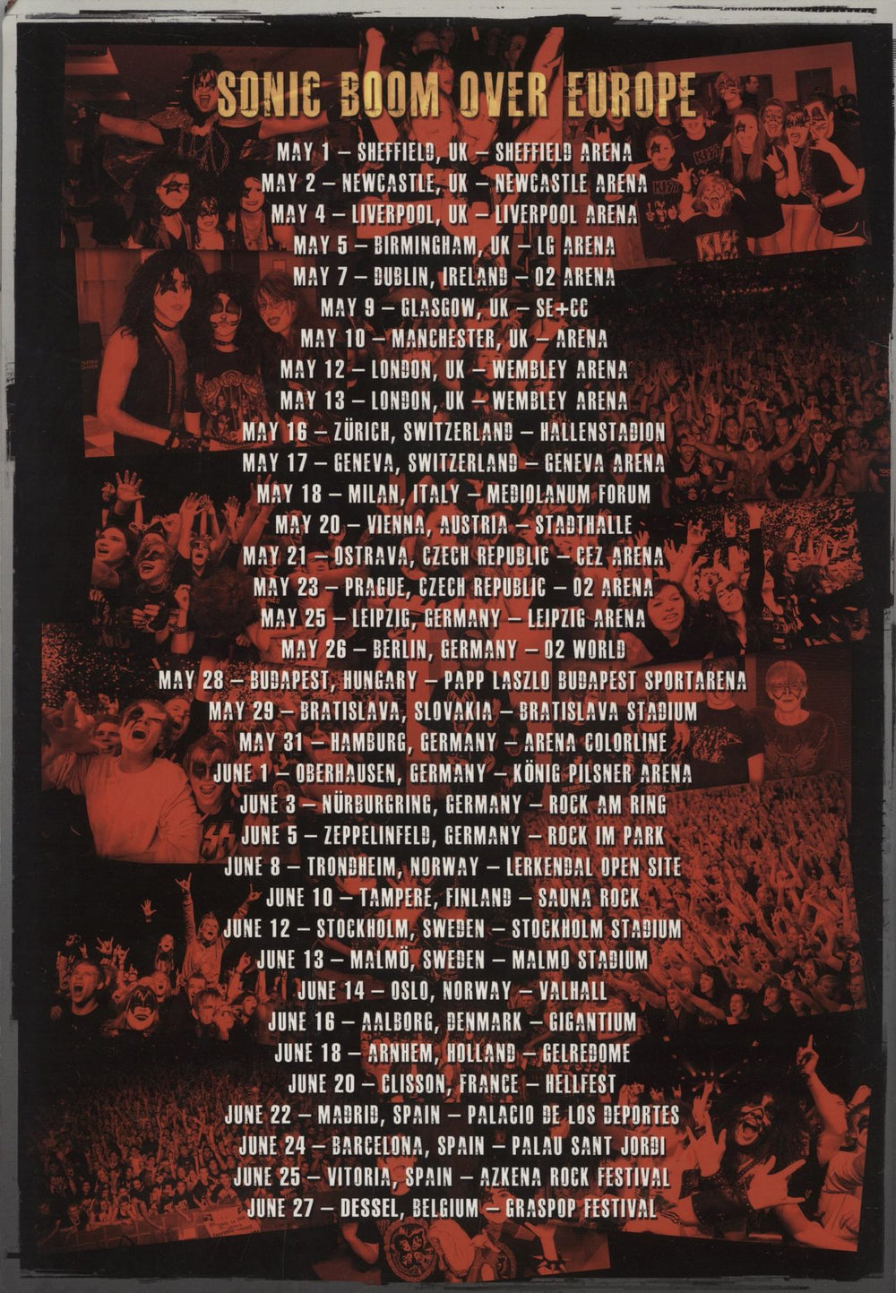 Kiss Sonic Boom Over Europe 2010 + Ticket Stub UK tour programme