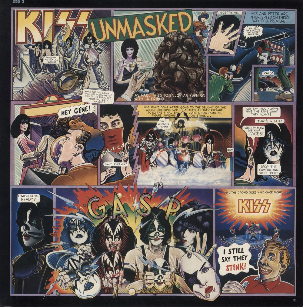 Kiss Unmasked + Stickers Japanese vinyl LP album (LP record) 25S-3