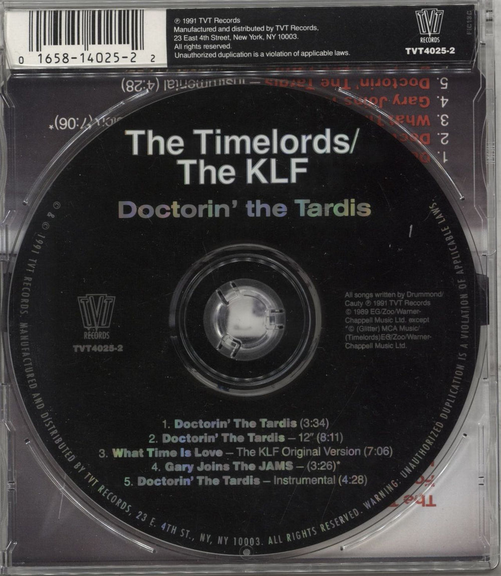 KLF Doctorin' The Tardis US CD single (CD5 / 5") 016581402522
