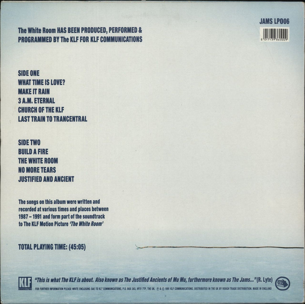 KLF The White Room - Hype Sticker + insert - EX UK vinyl LP album (LP record) 5017139360009