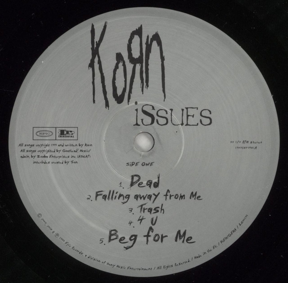 Korn Issues German 2-LP vinyl record set (Double LP Album) KOR2LIS867841