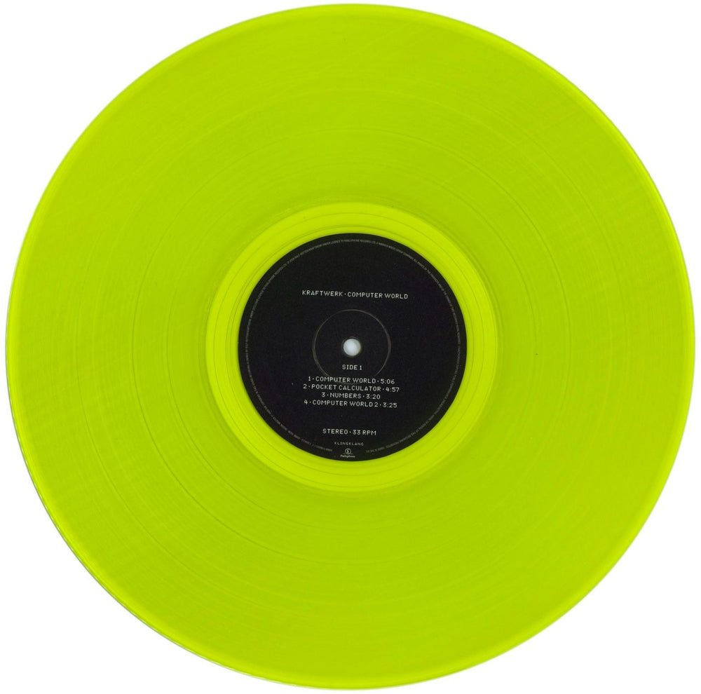 Kraftwerk Computer World - Yellow Vinyl UK vinyl LP album (LP record) KRALPCO869879