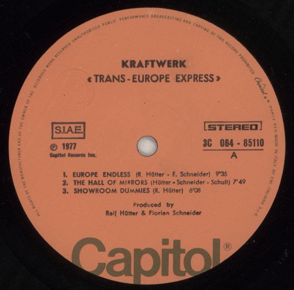 Kraftwerk Trans Europe Express Italian vinyl LP album (LP record) KRALPTR874774