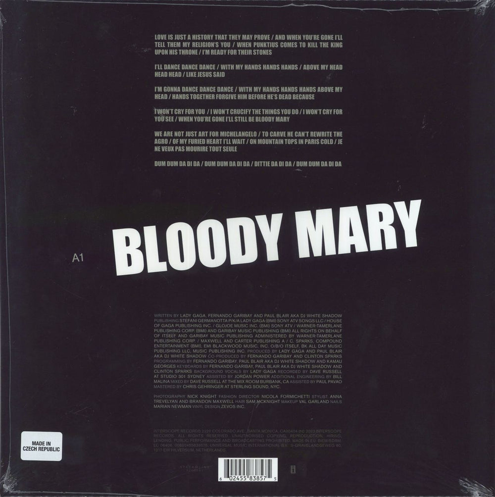Lady Gaga Bloody Mary - Glow In The Dark - Sealed UK 12" vinyl single (12 inch record / Maxi-single) 602455838575