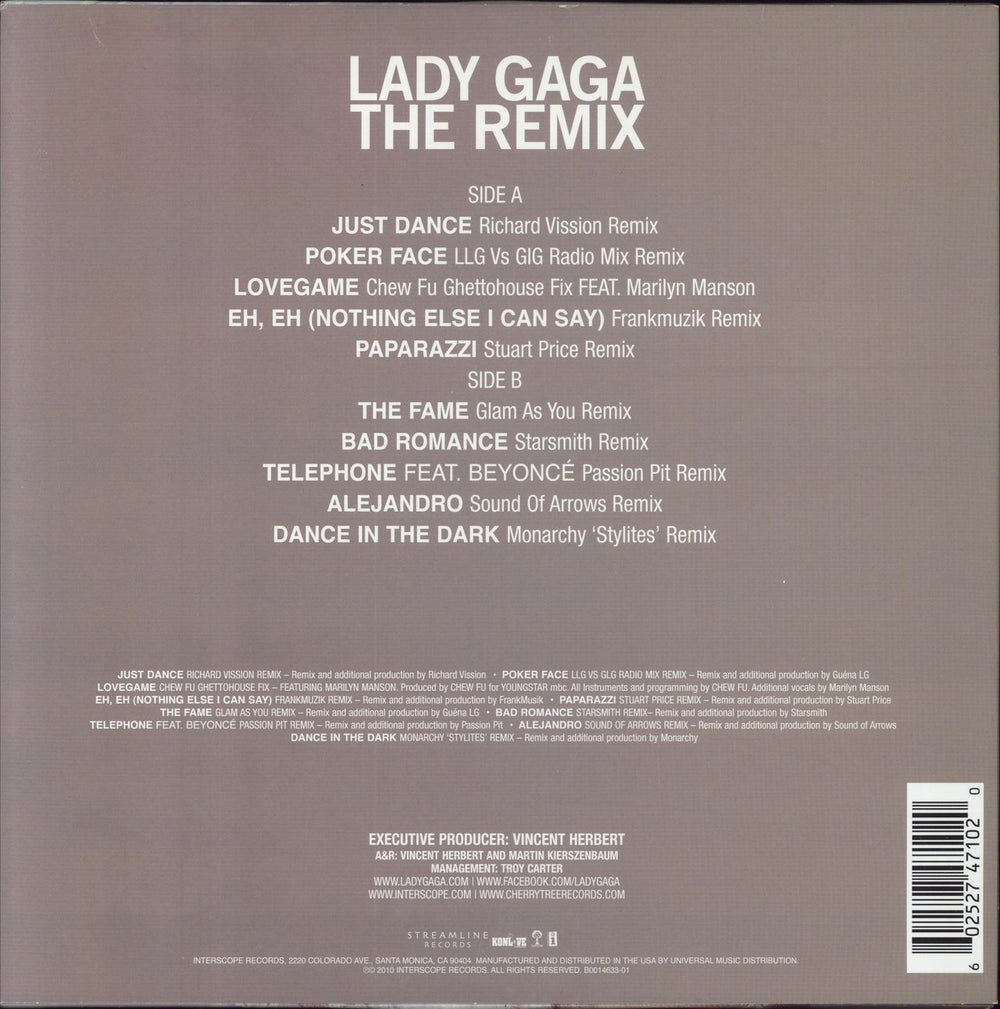 Lady Gaga The Remix US vinyl LP album (LP record) 602527471020