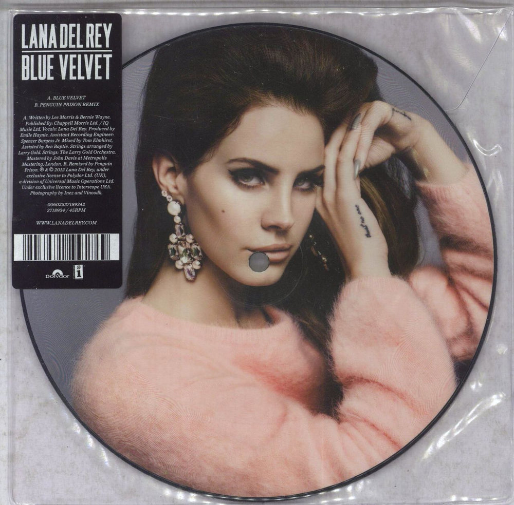 Lana Del Rey Blue Velvet UK 7" vinyl picture disc (7 inch picture disc single) 2793491