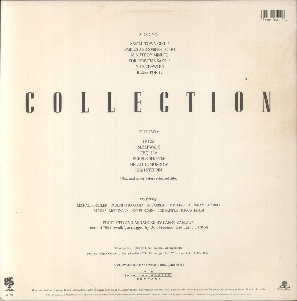 Larry Carlton Collection US vinyl LP album (LP record) 011105961110