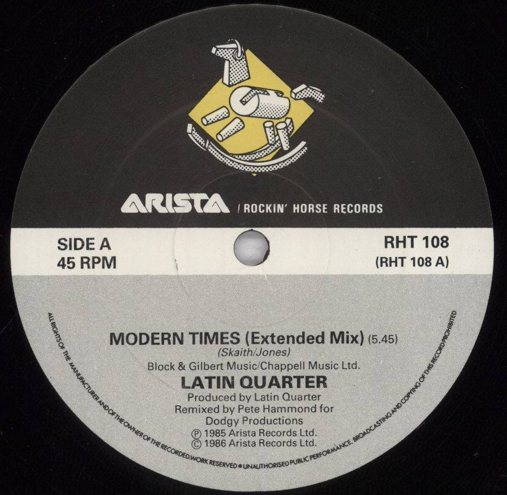 Latin Quarter Modern Times UK 12" vinyl single (12 inch record / Maxi-single) LTQ12MO833200