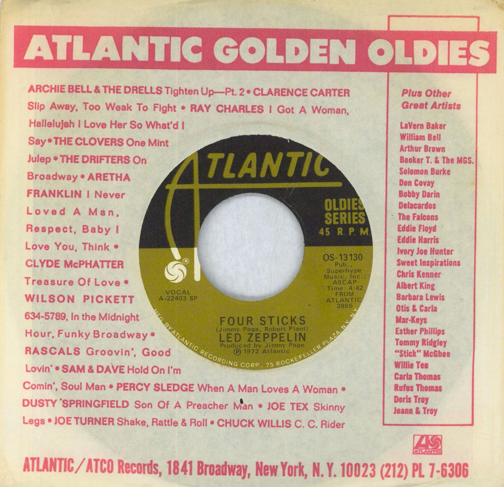 Led Zeppelin Rock And Roll US 7" vinyl single (7 inch record / 45)