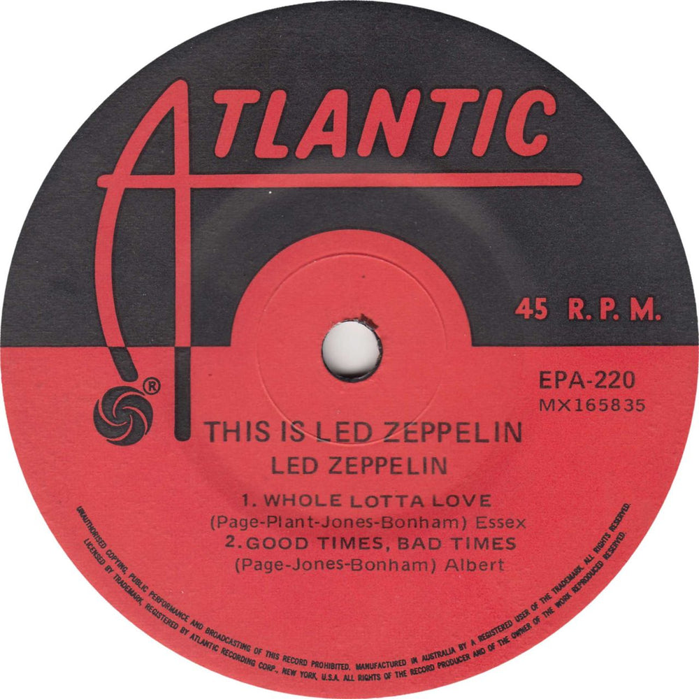 Led Zeppelin This Is Led Zeppelin - VG/EX Australian 7" vinyl single (7 inch record / 45)