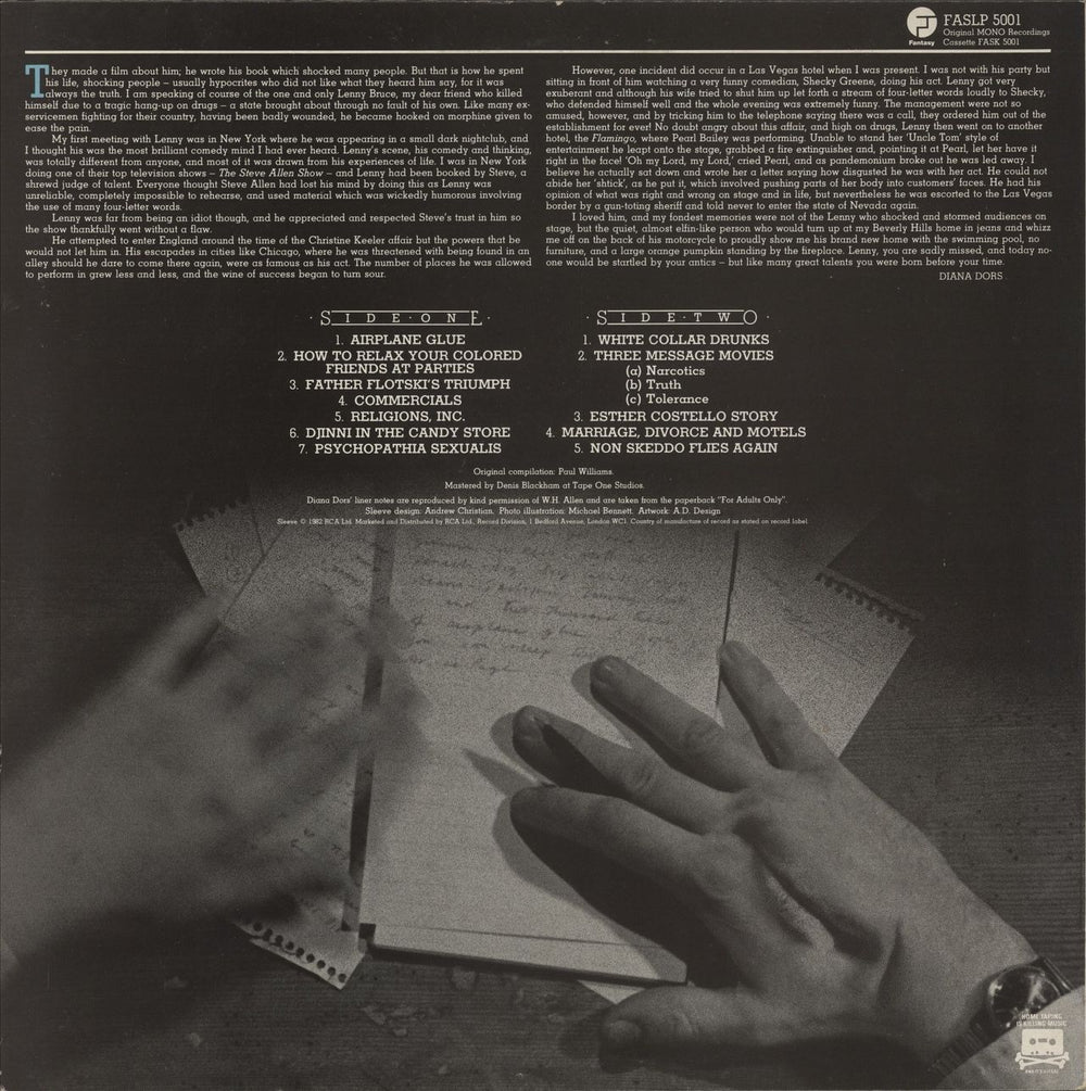 Lenny Bruce Unexpurgated : The Best Of Lenny Bruce UK vinyl LP album (LP record)