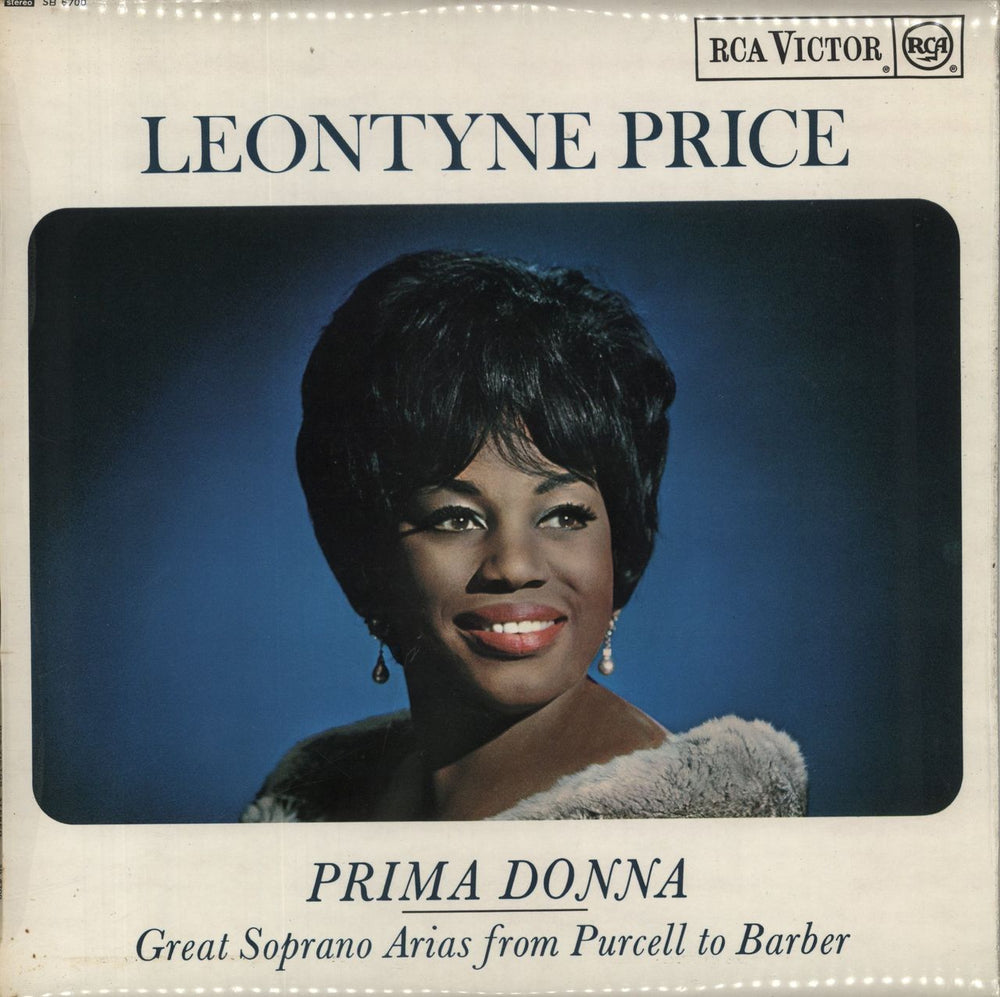 Leontyne Price Prima Donna-Great Soprano Arias From Purcell To Barber UK vinyl LP album (LP record) SB6700