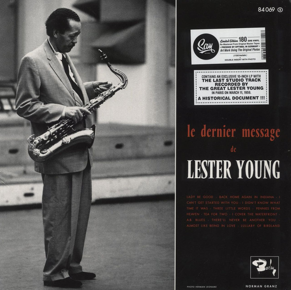 Lester Young Le Dernier Message De Lester Young - 180gm French vinyl LP album (LP record) SRLP02