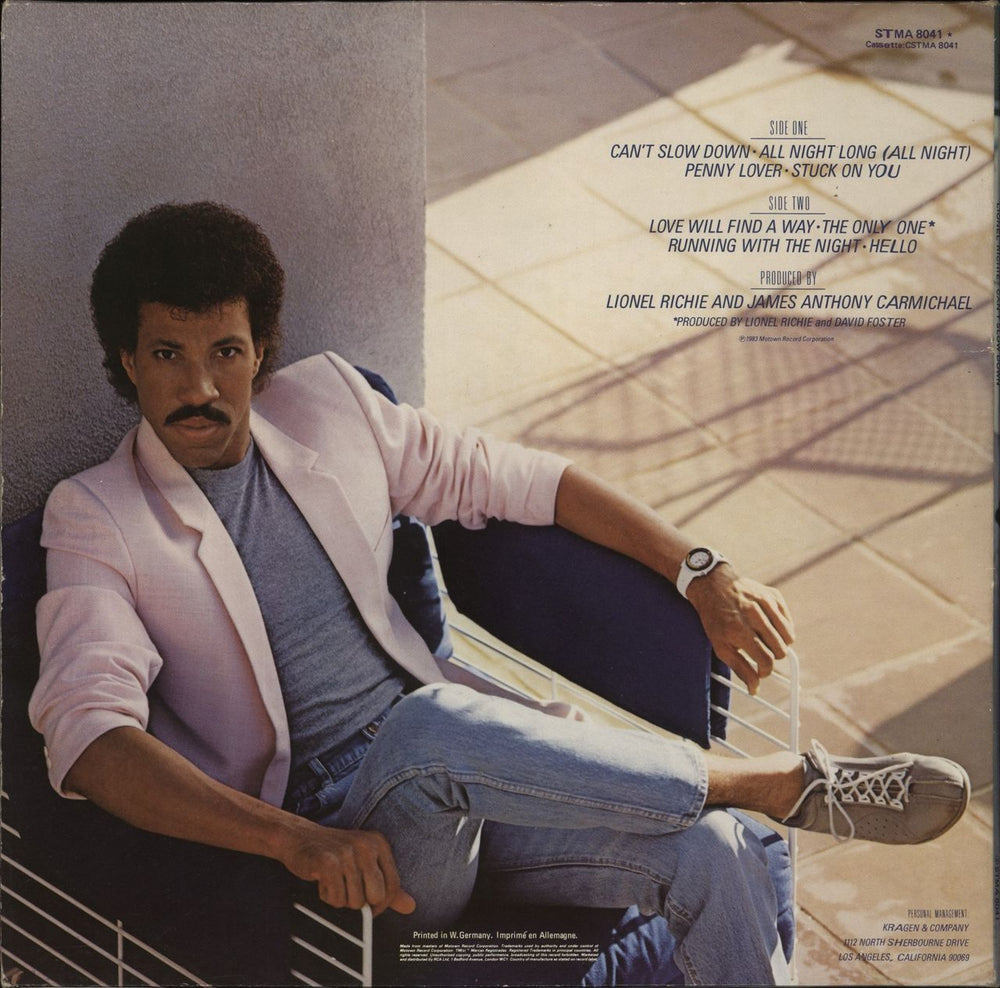 Lionel Richie Can't Slow Down - EX UK vinyl LP album (LP record)