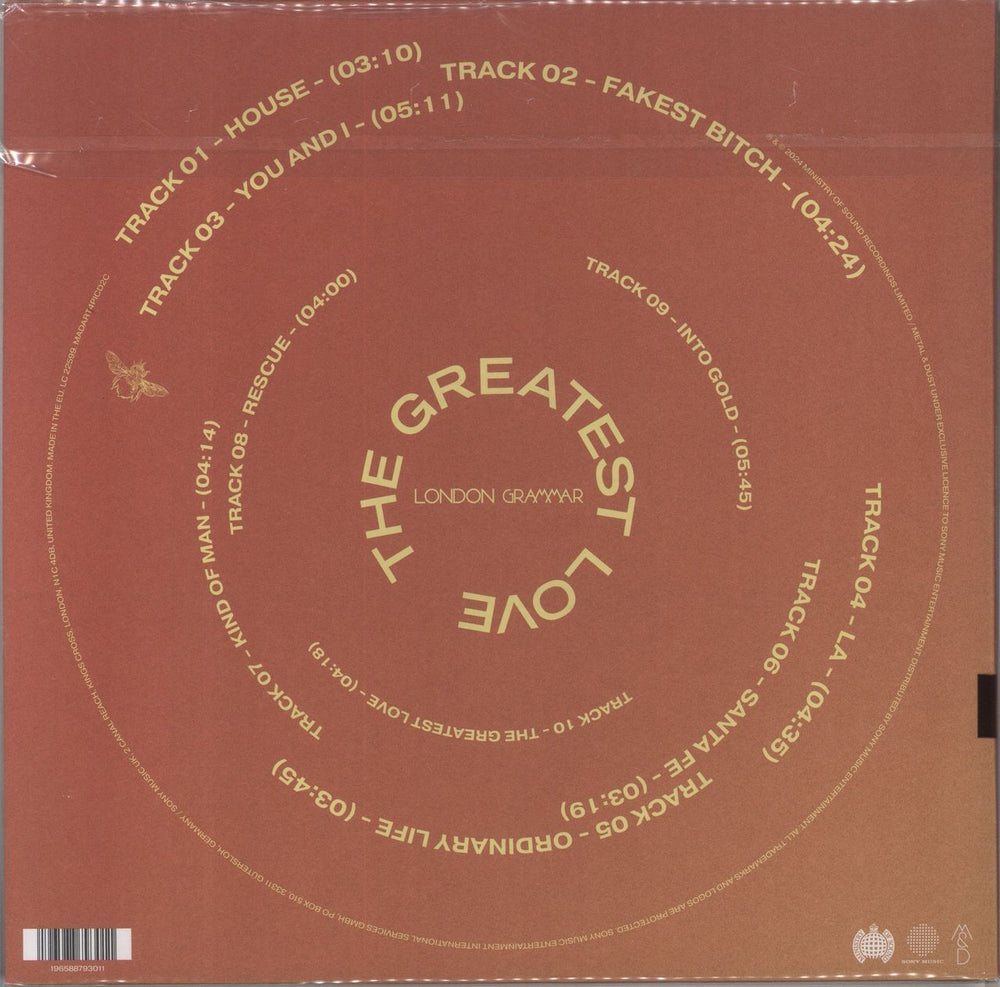 London Grammar The Greatest Love - Picture Disc + Autographed Print UK picture disc LP (vinyl picture disc album) 196588793011