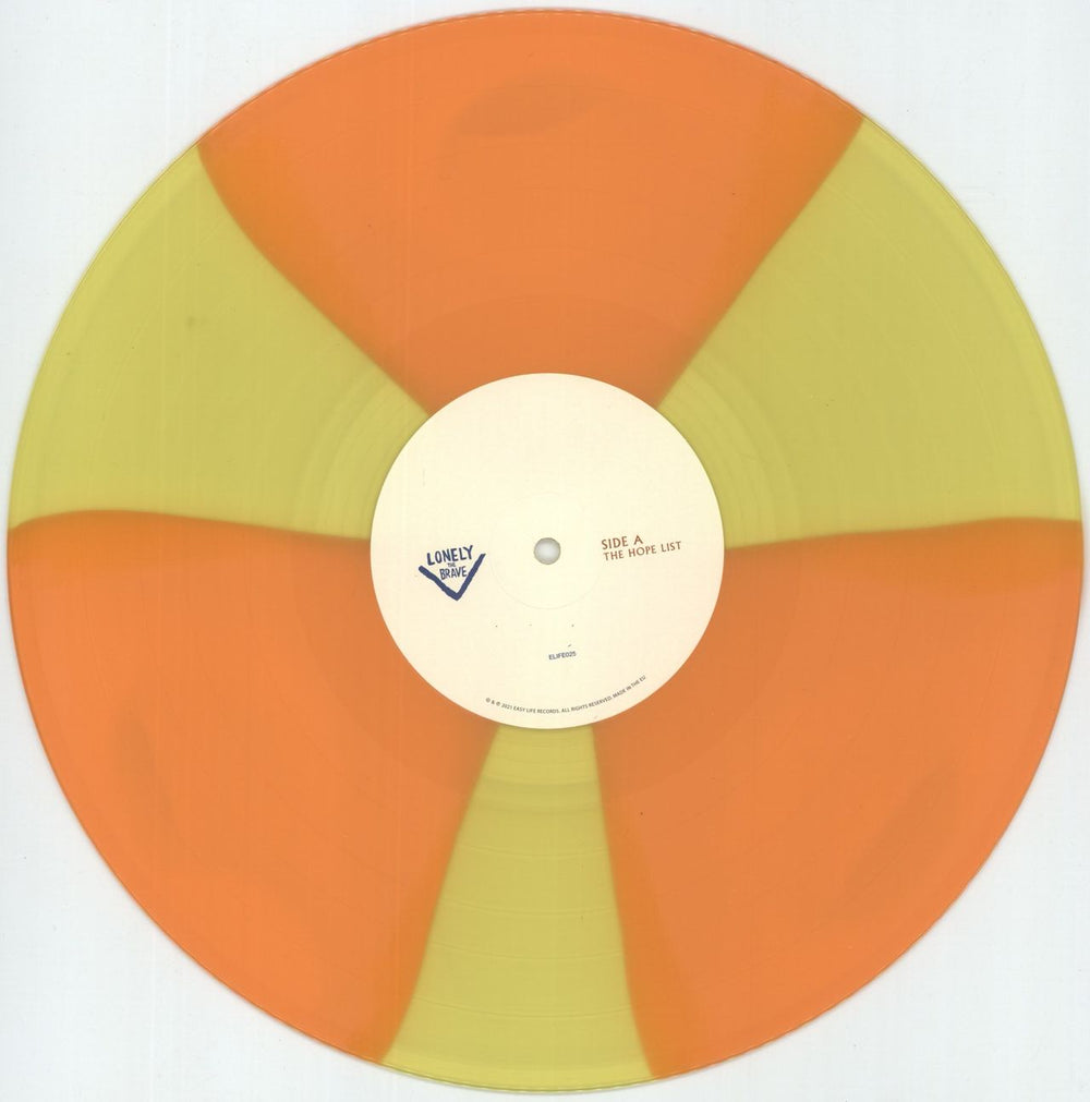Lonely The Brave The Hope List - Orange & Yellow Vinyl + Slipmat UK vinyl LP album (LP record) OPPLPTH879064