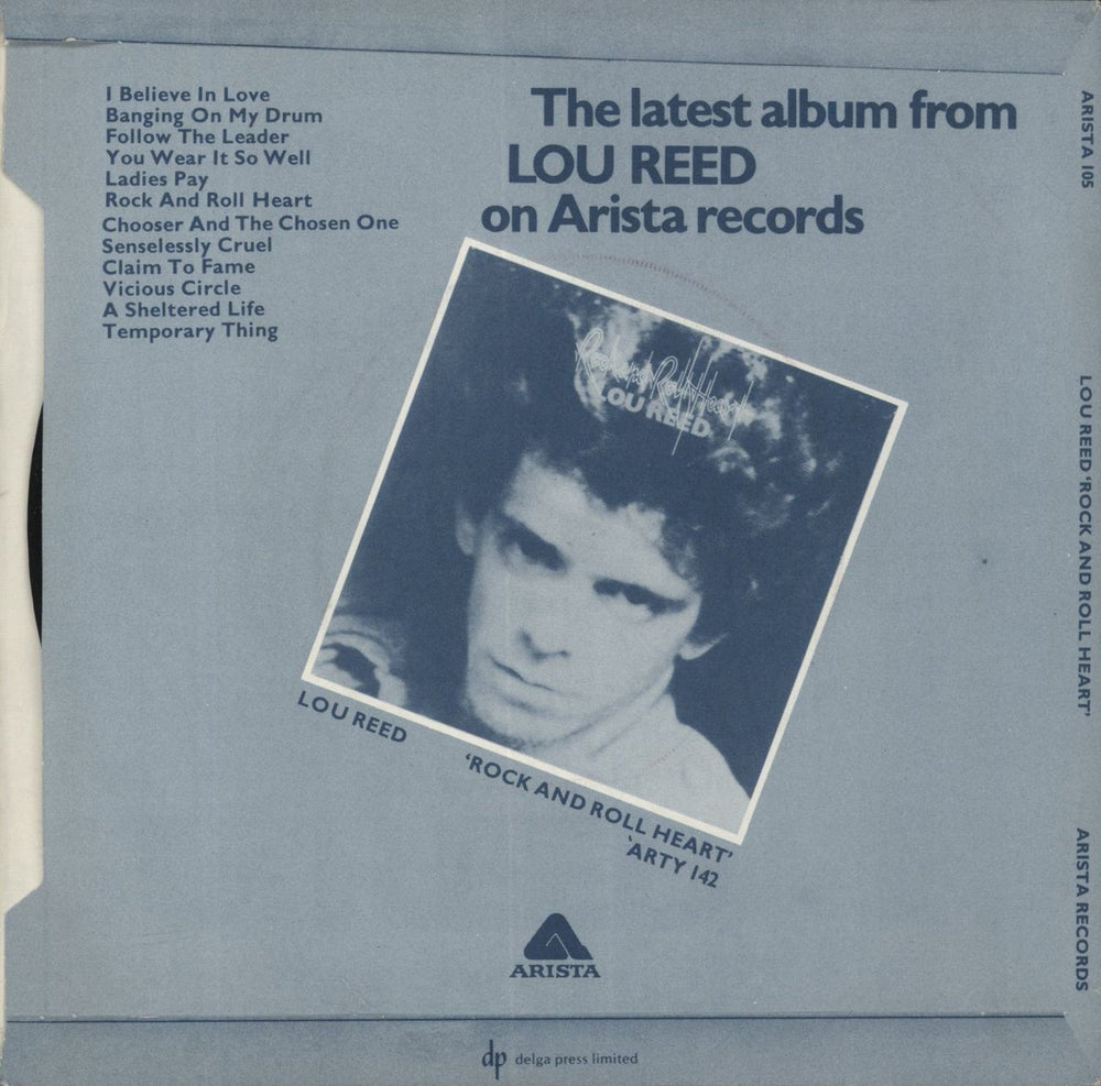 Lou Reed Rock And Roll Heart UK 7" vinyl single (7 inch record / 45)