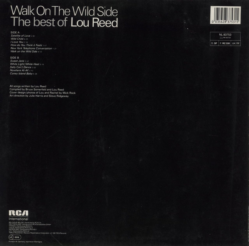 Lou Reed Walk On The Wild Side - EX German vinyl LP album (LP record) 035628375315