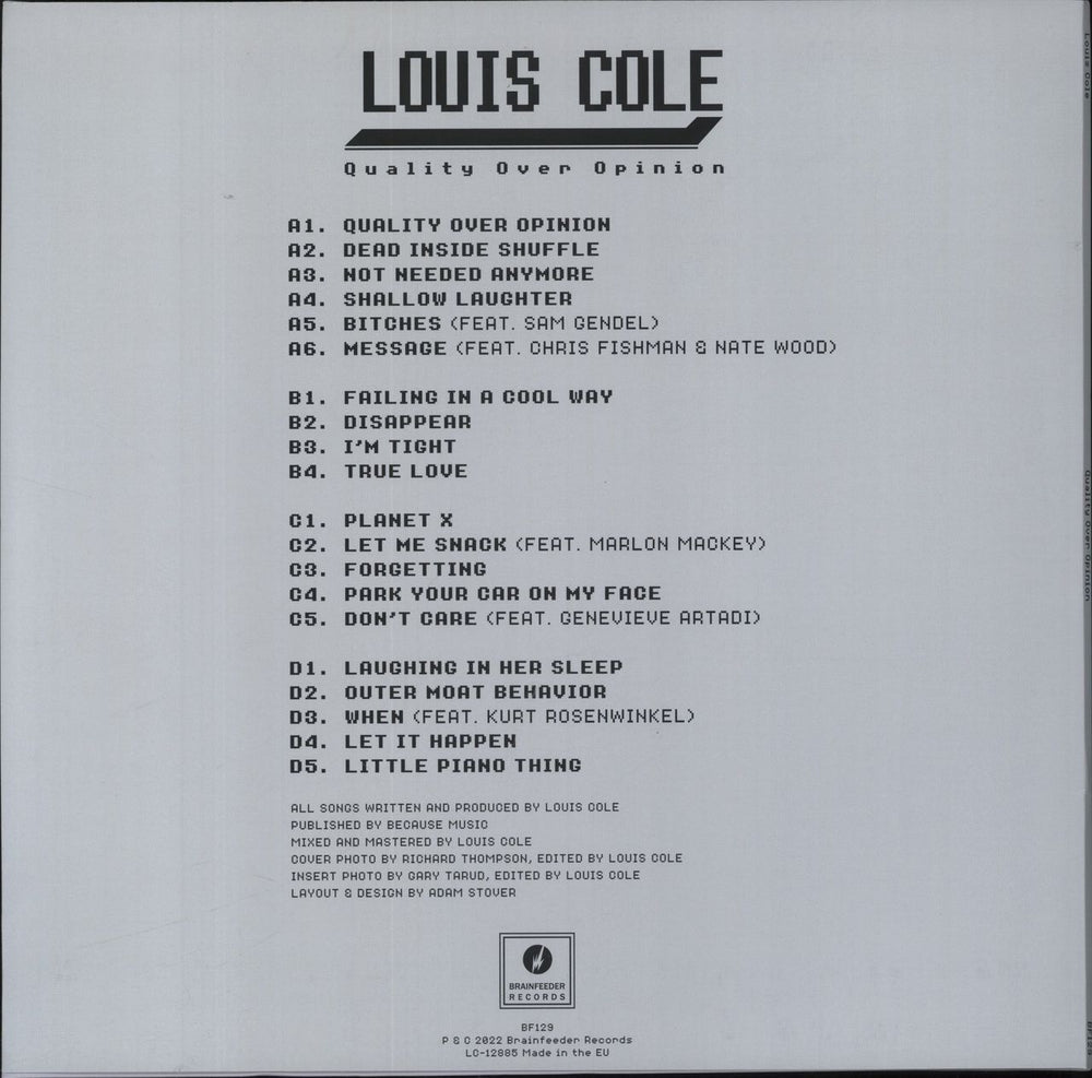 Louis Cole Quality Over Opinion UK vinyl LP album (LP record) 5054429157123