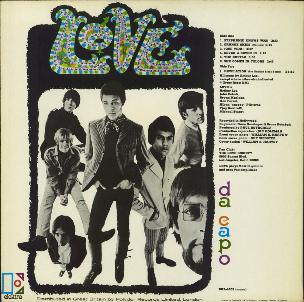 Love Da Capo UK vinyl LP album (LP record)