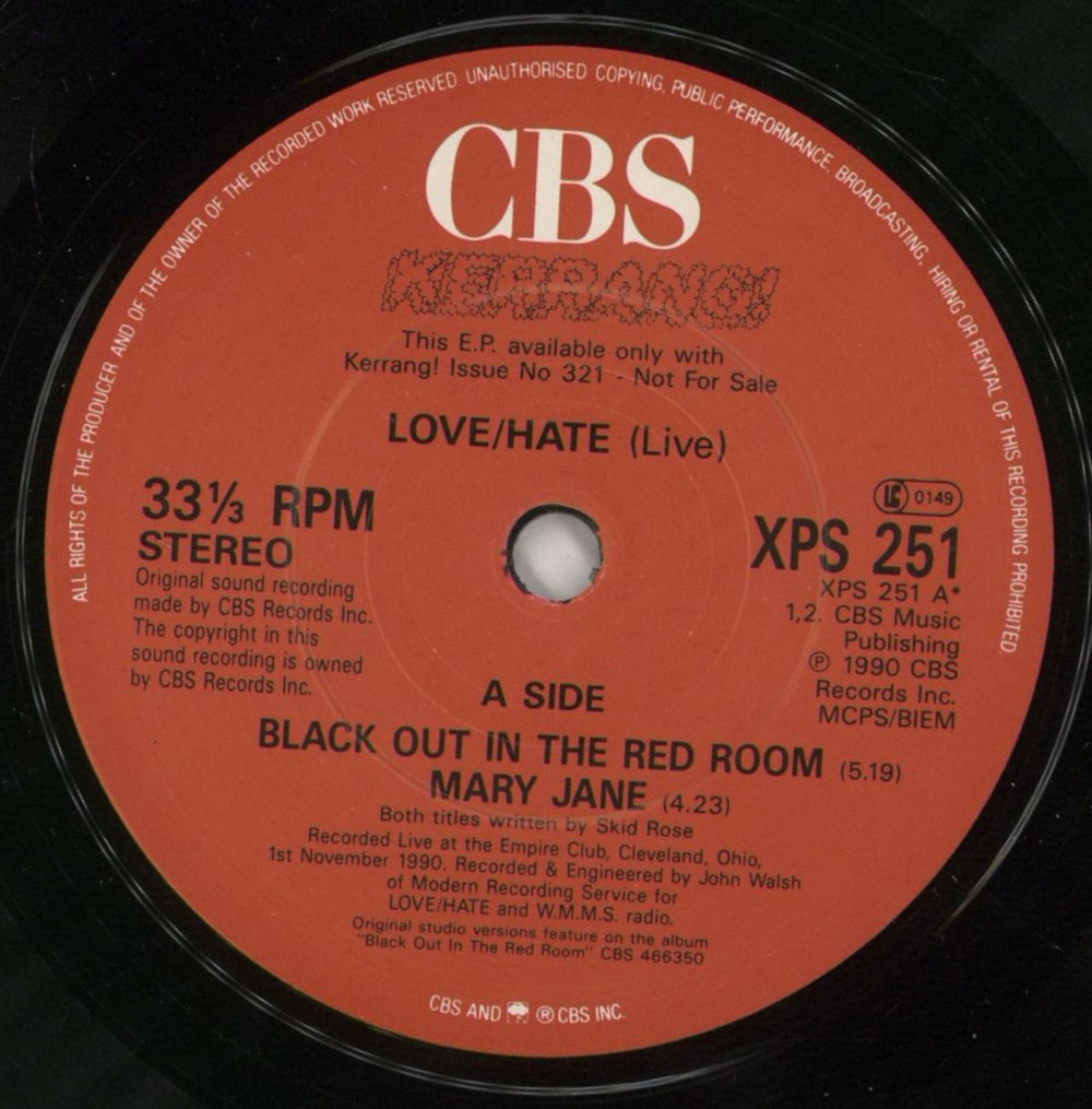 Love/Hate Live EP UK 7" vinyl single (7 inch record / 45) L3207LI559003