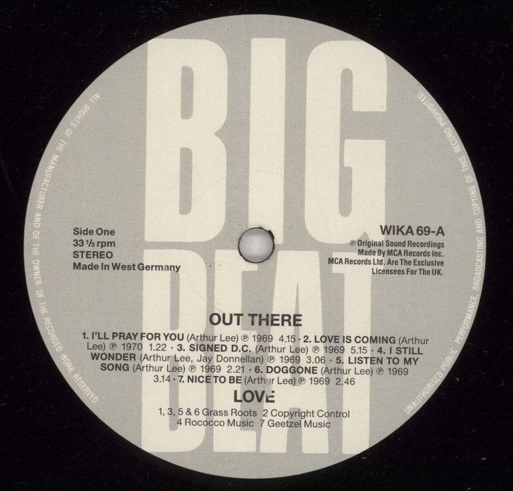 Love Out There UK vinyl LP album (LP record) LOVLPOU765037