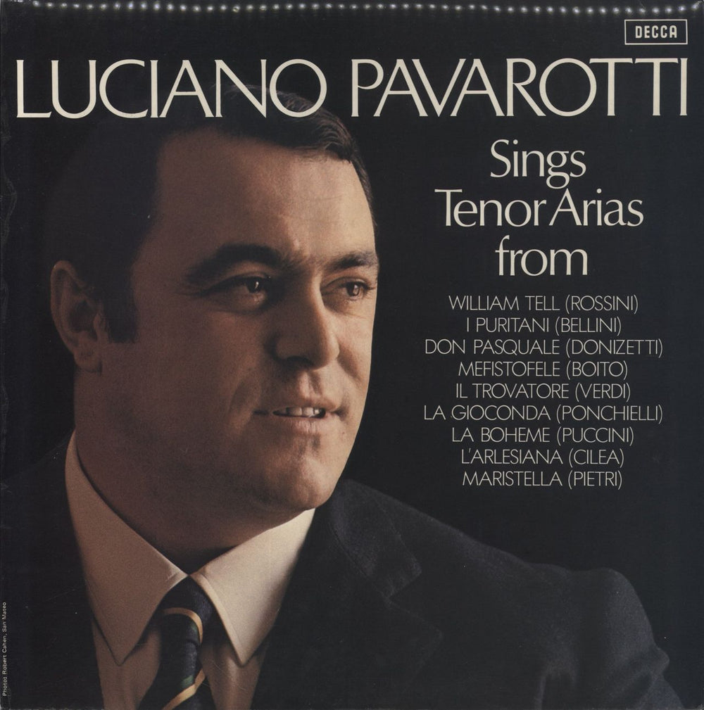 Luciano Pavarotti Sings Tenor Arias From Italian Opera UK vinyl LP album (LP record) SXL6498