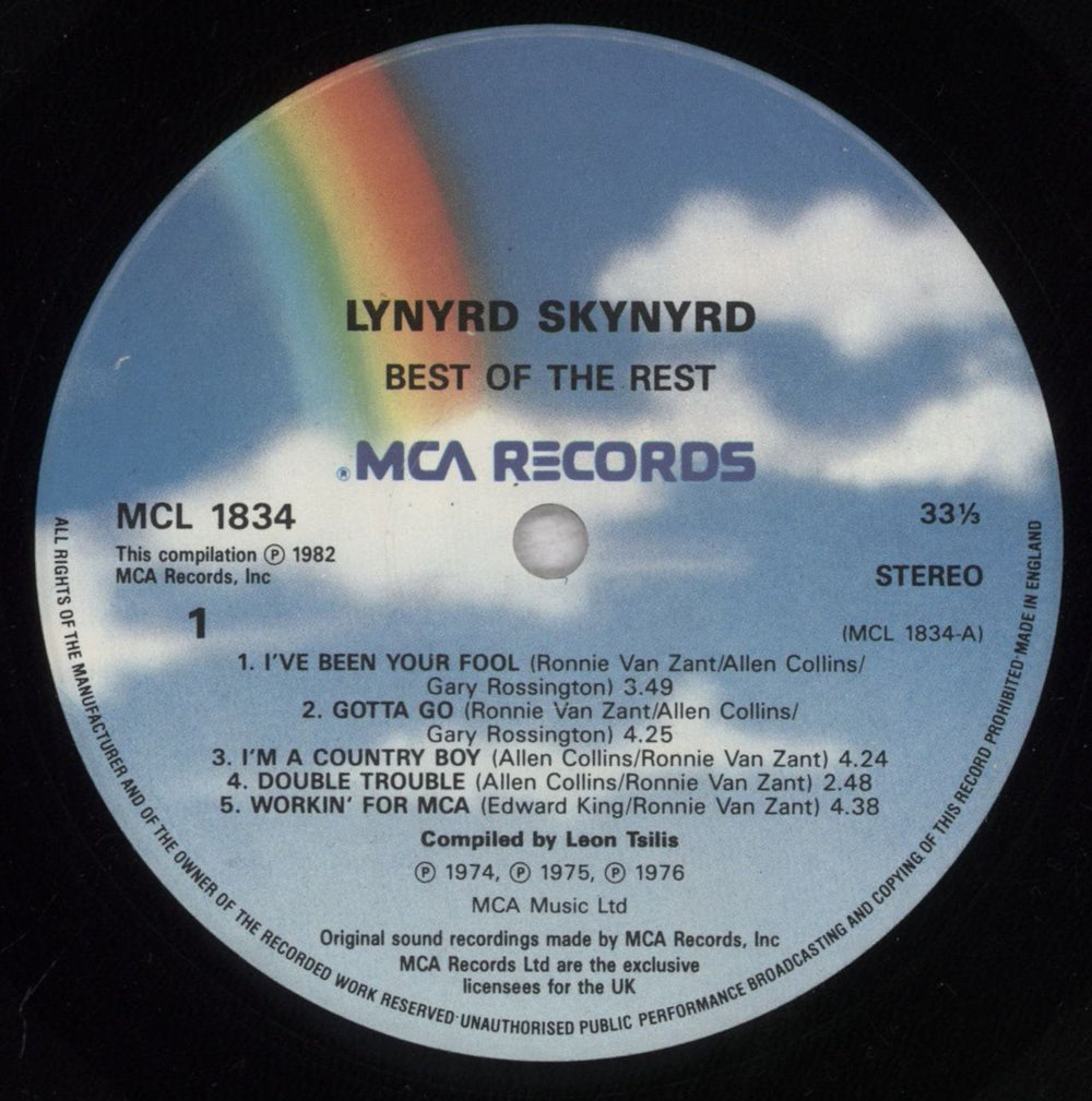 Lynyrd Skynyrd Best Of The Rest - Shrink UK vinyl LP album (LP record) LRDLPBE838291