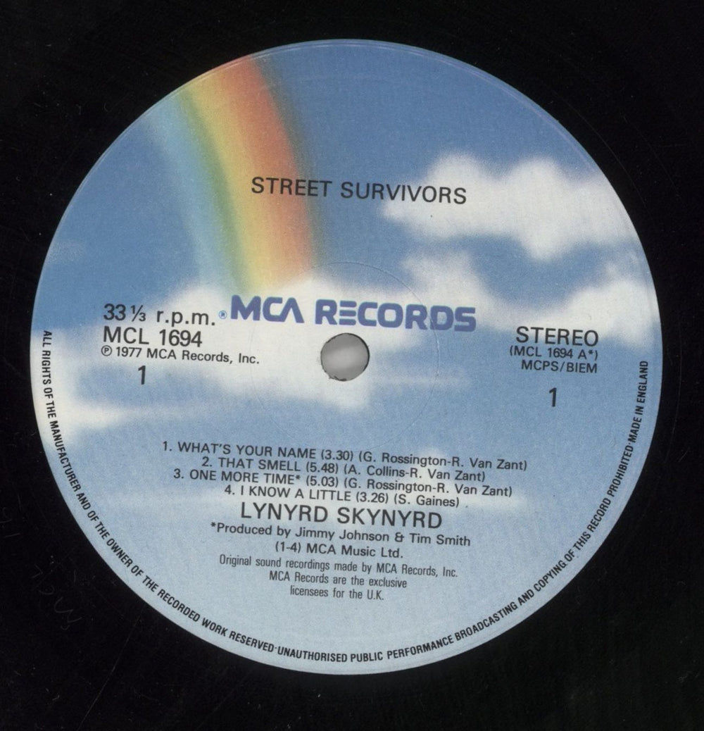 Lynyrd Skynyrd Street Survivors UK vinyl LP album (LP record) LRDLPST554367