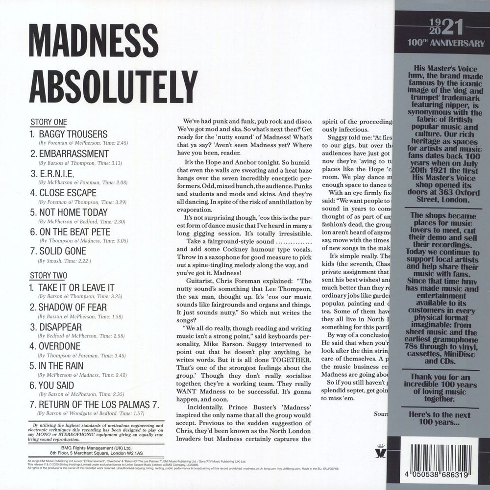 Madness Absolutely - 40th Anniversary - Yellow Vinyl UK vinyl LP album (LP record) 4050538618761