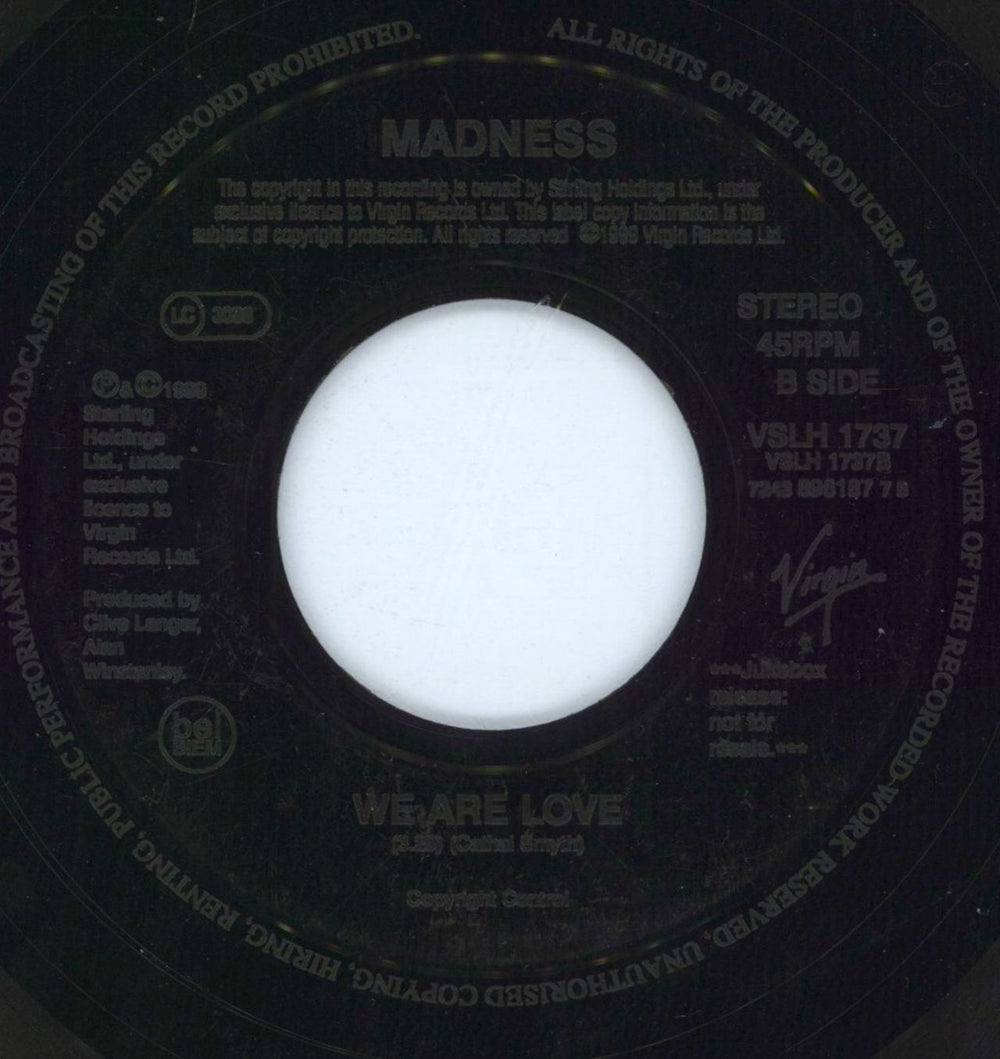 Madness Lovestruck UK 7" vinyl single (7 inch record / 45)