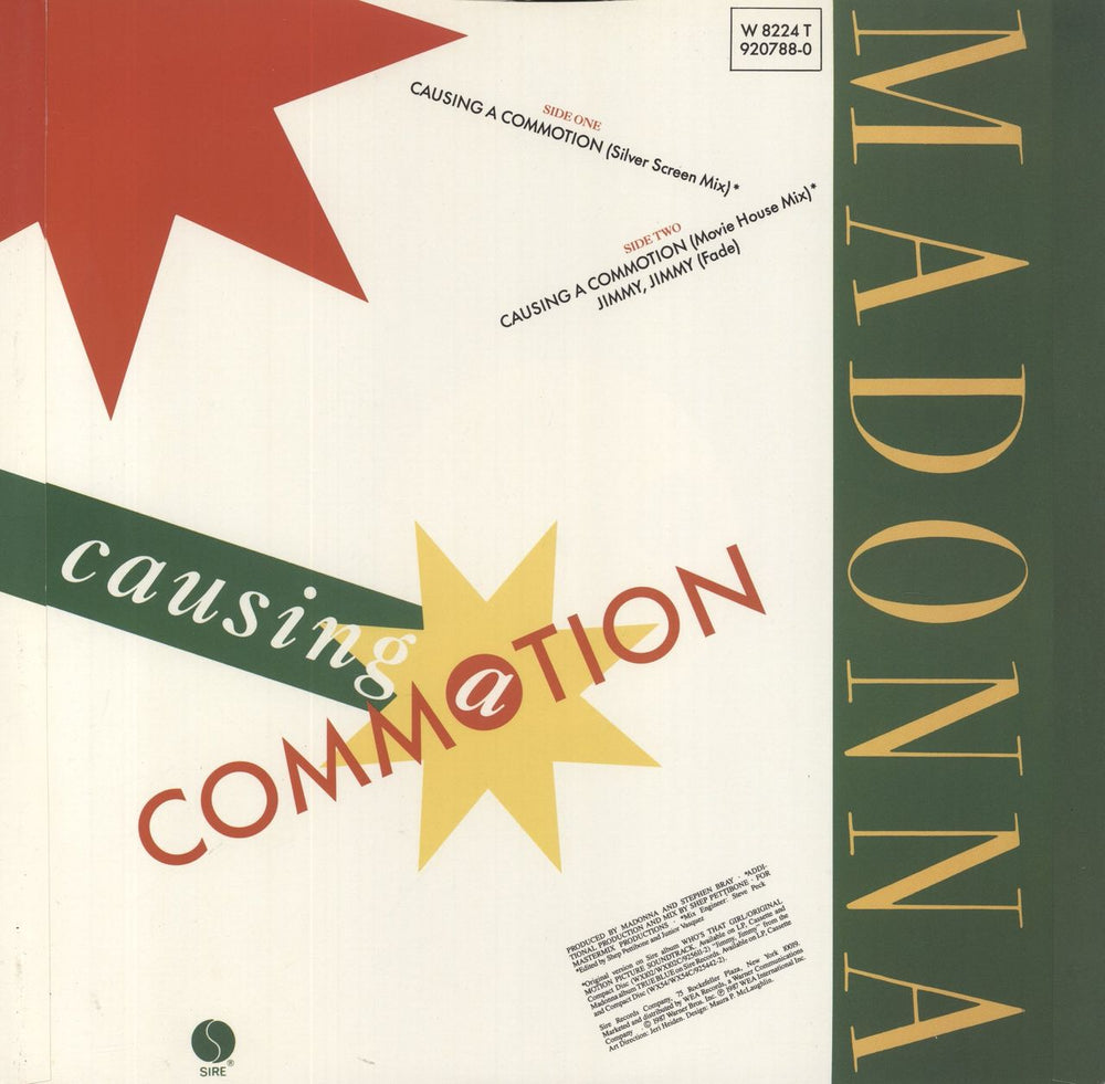 Madonna Causing A Commotion UK 12" vinyl single (12 inch record / Maxi-single)