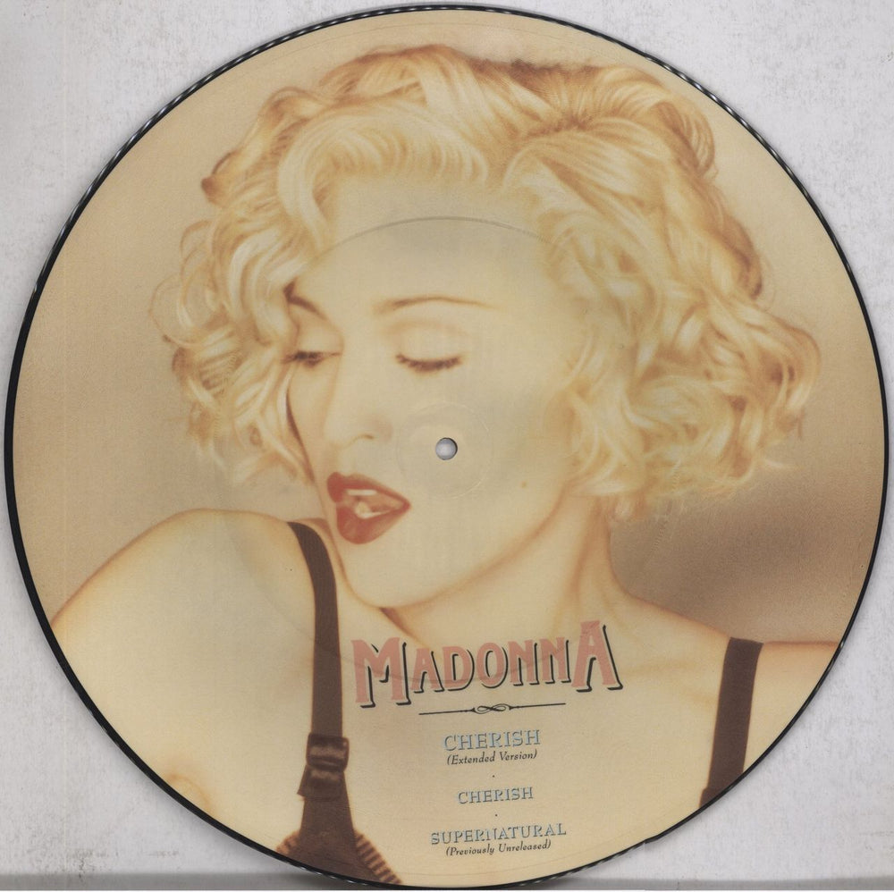 Madonna Cherish- Tea Stained UK 12" vinyl picture disc (12 inch picture record) W2883TP