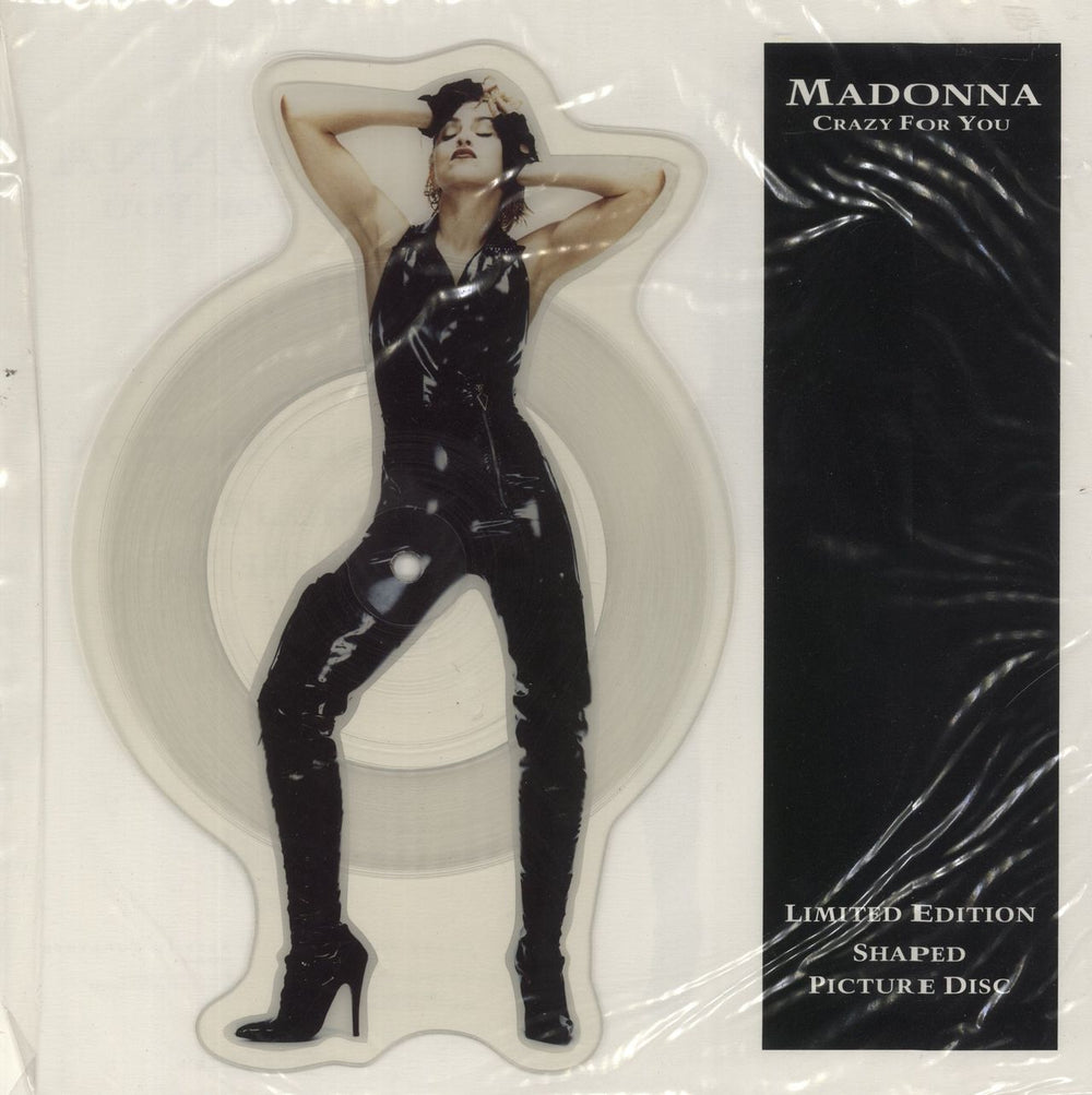 Madonna Crazy For You + Plinth + Insert UK shaped picture disc (picture disc vinyl record) W0008P