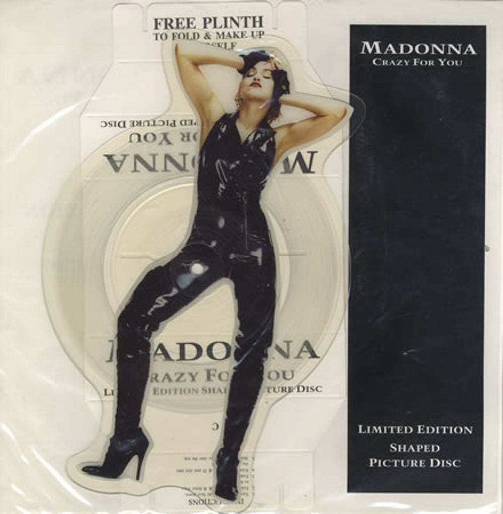 Madonna Crazy For You + Plinth + Insert UK shaped picture disc (picture disc vinyl record) W0008P