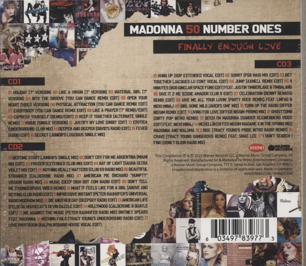 Madonna Finally Enough Love [50 Number Ones] - Sealed UK 3-CD album set (Triple CD) 603497839773